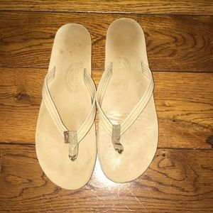 Rainbow Tan Flip Flops